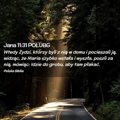 Picture 02 - Jana 11:31 POLUBG - Wtedy Żydzi, którzy byli z nią w domu i - Bible Verse Picture