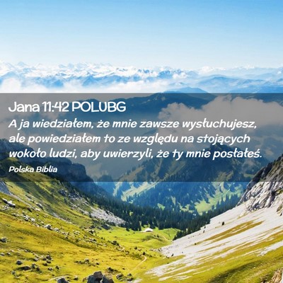 Picture 02 - Jana 11:42 POLUBG - A ja wiedziałem, że mnie zawsze wysłuchujesz, - Bible Verse Picture