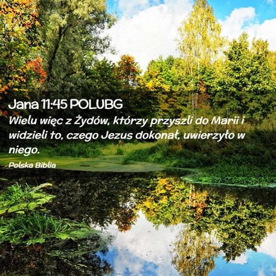 Picture 02 - Jana 11:45 POLUBG - Wielu więc z Żydów, którzy przyszli do Marii - Bible Verse Picture