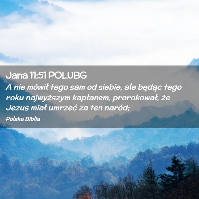 Picture 02 - Jana 11:51 POLUBG - A nie mówił tego sam od siebie, ale będąc - Bible Verse Picture