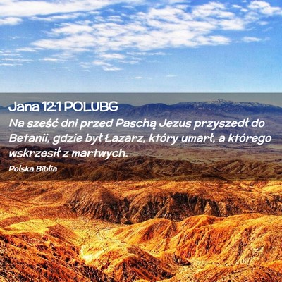 Picture 02 - Jana 12:1 POLUBG - Na sześć dni przed Paschą Jezus przyszedł do - Bible Verse Picture