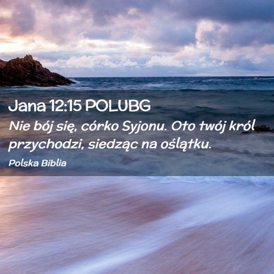 Picture 02 - Jana 12:15 POLUBG - Nie bój się, córko Syjonu. Oto twój król - Bible Verse Picture