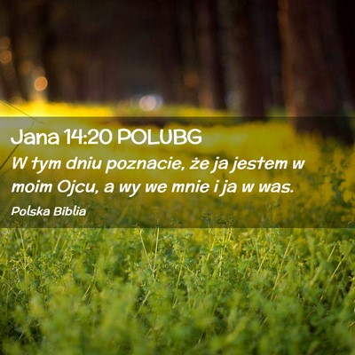 Picture 02 - Jana 14:20 POLUBG - W tym dniu poznacie, że ja jestem w moim Ojcu, a - Bible Verse Picture