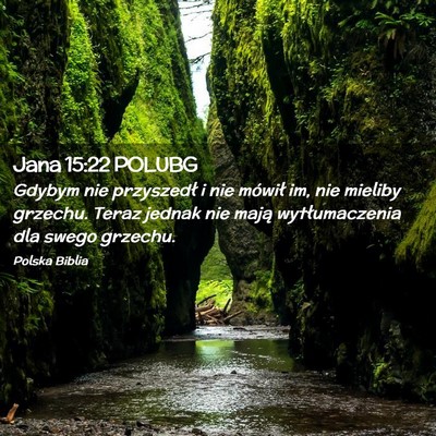 Picture 02 - Jana 15:22 POLUBG - Gdybym nie przyszedł i nie mówił im, nie - Bible Verse Picture