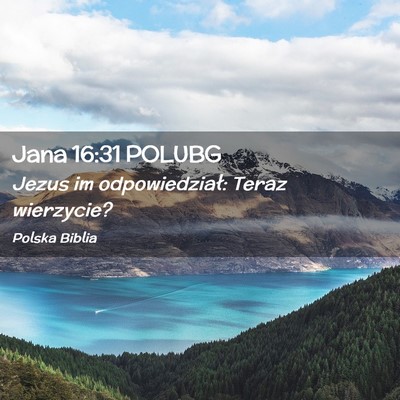 Picture 02 - Jana 16:31 POLUBG - Jezus im odpowiedział: Teraz - Bible Verse Picture