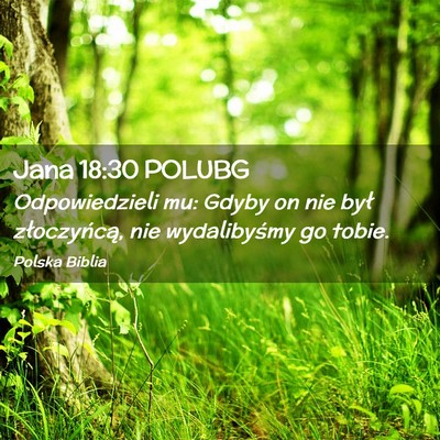 Picture 02 - Jana 18:30 POLUBG - Odpowiedzieli mu: Gdyby on nie był złoczyńcą, - Bible Verse Picture
