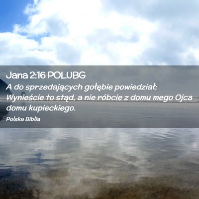 Picture 02 - Jana 2:16 POLUBG - A do sprzedających gołębie powiedział: - Bible Verse Picture