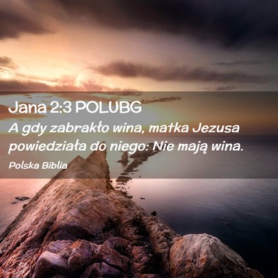 Picture 02 - Jana 2:3 POLUBG - A gdy zabrakło wina, matka Jezusa powiedziała - Bible Verse Picture