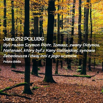 Picture 02 - Jana 21:2 POLUBG - Byli razem Szymon Piotr, Tomasz, zwany Didymos, - Bible Verse Picture