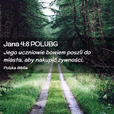 Picture 02 - Jana 4:8 POLUBG - Jego uczniowie bowiem poszli do miasta, aby - Bible Verse Picture
