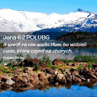 Picture 02 - Jana 6:2 POLUBG - A szedł za nim wielki tłum, bo widzieli cuda, - Bible Verse Picture