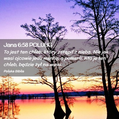 Picture 02 - Jana 6:58 POLUBG - To jest ten chleb, który zstąpił z nieba. Nie - Bible Verse Picture