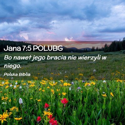 Picture 02 - Jana 7:5 POLUBG - Bo nawet jego bracia nie wierzyli w - Bible Verse Picture