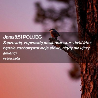 Picture 02 - Jana 8:51 POLUBG - Zaprawdę, zaprawdę powiadam wam: Jeśli ktoś - Bible Verse Picture