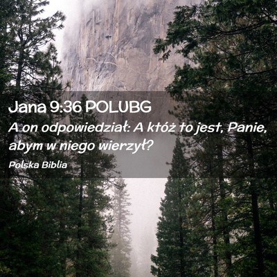 Picture 02 - Jana 9:36 POLUBG - A on odpowiedział: A któż to jest, Panie, abym - Bible Verse Picture