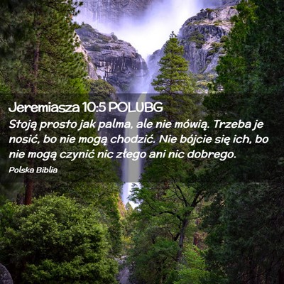 Picture 02 - Jeremiasza 10:5 POLUBG - Stoją prosto jak palma, ale nie mówią. Trzeba - Bible Verse Picture