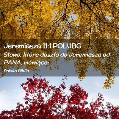 Picture 02 - Jeremiasza 11:1 POLUBG - Słowo, które doszło do Jeremiasza od PANA, - Bible Verse Picture