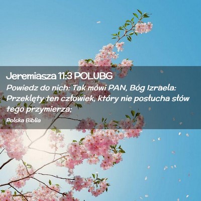 Picture 02 - Jeremiasza 11:3 POLUBG - Powiedz do nich: Tak mówi PAN, Bóg Izraela: - Bible Verse Picture