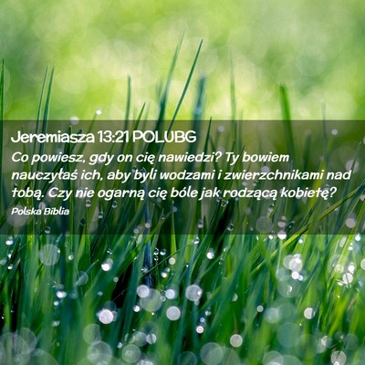 Picture 02 - Jeremiasza 13:21 POLUBG - Co powiesz, gdy on cię nawiedzi? Ty bowiem - Bible Verse Picture