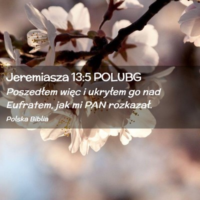 Picture 02 - Jeremiasza 13:5 POLUBG - Poszedłem więc i ukryłem go nad Eufratem, jak - Bible Verse Picture