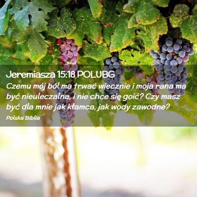 Picture 02 - Jeremiasza 15:18 POLUBG - Czemu mój ból ma trwać wiecznie i moja rana ma - Bible Verse Picture