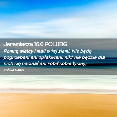 Picture 02 - Jeremiasza 16:6 POLUBG - Pomrą wielcy i mali w tej ziemi. Nie będą - Bible Verse Picture