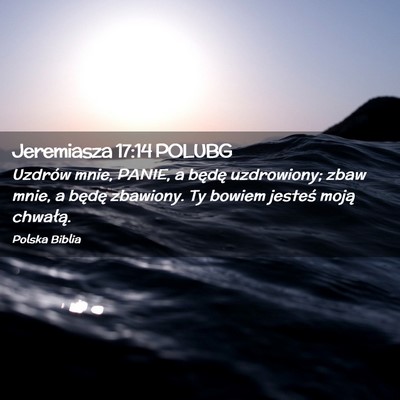 Picture 02 - Jeremiasza 17:14 POLUBG - Uzdrów mnie, PANIE, a będę uzdrowiony; zbaw - Bible Verse Picture