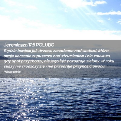 Picture 02 - Jeremiasza 17:8 POLUBG - Będzie bowiem jak drzewo zasadzone nad wodami, - Bible Verse Picture