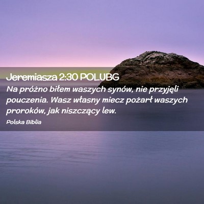 Picture 02 - Jeremiasza 2:30 POLUBG - Na próżno biłem waszych synów, nie przyjęli - Bible Verse Picture