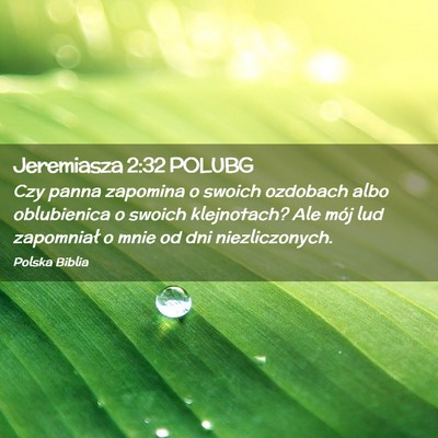 Picture 02 - Jeremiasza 2:32 POLUBG - Czy panna zapomina o swoich ozdobach albo - Bible Verse Picture