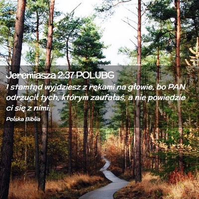 Picture 02 - Jeremiasza 2:37 POLUBG - I stamtąd wyjdziesz z rękami na głowie, bo PAN - Bible Verse Picture