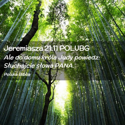 Picture 02 - Jeremiasza 21:11 POLUBG - Ale do domu króla Judy powiedz: Słuchajcie - Bible Verse Picture
