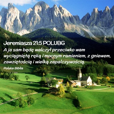 Picture 02 - Jeremiasza 21:5 POLUBG - A ja sam będę walczył przeciwko wam - Bible Verse Picture