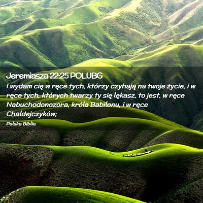 Picture 02 - Jeremiasza 22:25 POLUBG - I wydam cię w ręce tych, którzy czyhają na - Bible Verse Picture