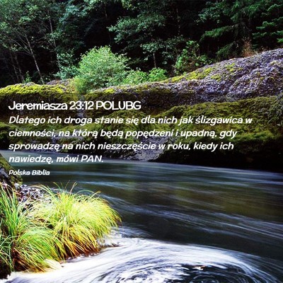 Picture 02 - Jeremiasza 23:12 POLUBG - Dlatego ich droga stanie się dla nich jak - Bible Verse Picture