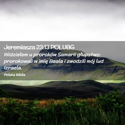 Picture 02 - Jeremiasza 23:13 POLUBG - Widziałem u proroków Samarii głupstwo: - Bible Verse Picture