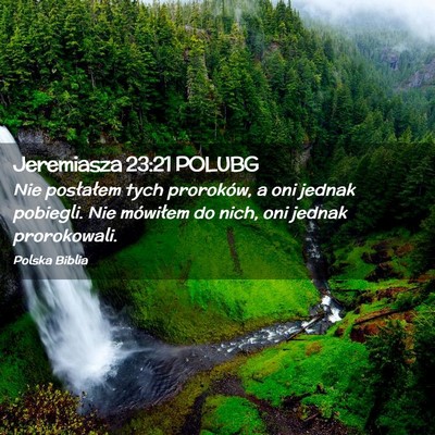 Picture 02 - Jeremiasza 23:21 POLUBG - Nie posłałem tych proroków, a oni jednak - Bible Verse Picture