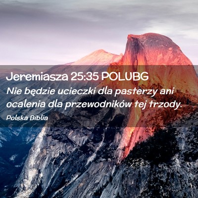 Picture 02 - Jeremiasza 25:35 POLUBG - Nie będzie ucieczki dla pasterzy ani ocalenia - Bible Verse Picture