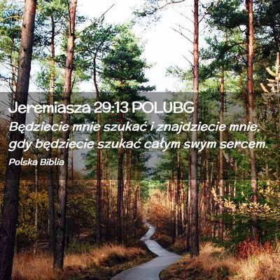 Picture 02 - Jeremiasza 29:13 POLUBG - Będziecie mnie szukać i znajdziecie mnie, gdy - Bible Verse Picture