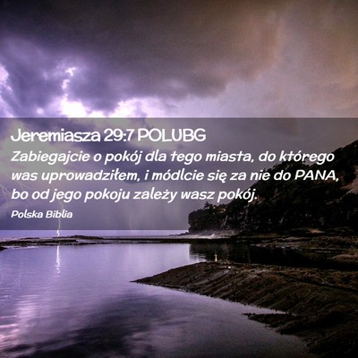 Picture 02 - Jeremiasza 29:7 POLUBG - Zabiegajcie o pokój dla tego miasta, do którego - Bible Verse Picture