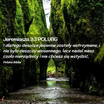 Picture 02 - Jeremiasza 3:3 POLUBG - I dlatego deszcze jesienne zostały wstrzymane, i - Bible Verse Picture