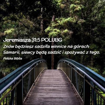 Picture 02 - Jeremiasza 31:5 POLUBG - Znów będziesz sadziła winnice na górach - Bible Verse Picture