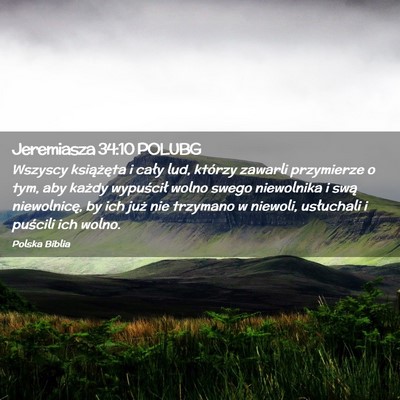 Picture 02 - Jeremiasza 34:10 POLUBG - Wszyscy książęta i cały lud, którzy zawarli - Bible Verse Picture