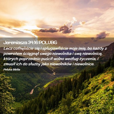 Picture 02 - Jeremiasza 34:16 POLUBG - Lecz cofnęliście się i splugawiliście moje - Bible Verse Picture