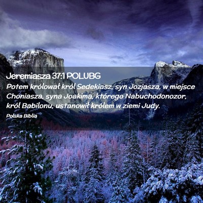 Picture 02 - Jeremiasza 37:1 POLUBG - Potem królował król Sedekiasz, syn Jozjasza, w - Bible Verse Picture