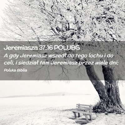 Picture 02 - Jeremiasza 37:16 POLUBG - A gdy Jeremiasz wszedł do tego lochu i do celi, - Bible Verse Picture