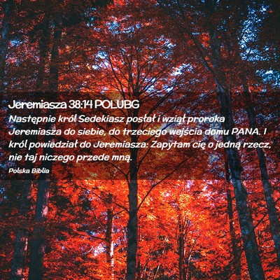 Picture 02 - Jeremiasza 38:14 POLUBG - Następnie król Sedekiasz posłał i wziął - Bible Verse Picture
