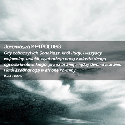 Picture 02 - Jeremiasza 39:4 POLUBG - Gdy zobaczył ich Sedekiasz, król Judy, i - Bible Verse Picture