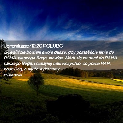 Picture 02 - Jeremiasza 42:20 POLUBG - Zwiedliście bowiem swoje dusze, gdy - Bible Verse Picture