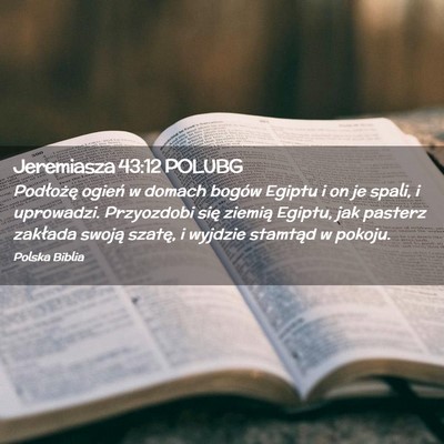 Picture 02 - Jeremiasza 43:12 POLUBG - Podłożę ogień w domach bogów Egiptu i on je - Bible Verse Picture
